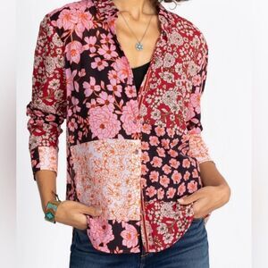 Johnny Was Women's Flora Button Down Blouse Pink XS
